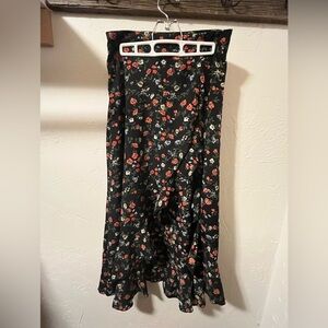 SHEIN Black Floral A-Line Skirt